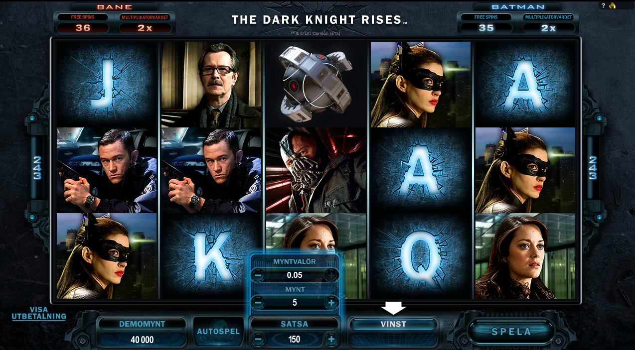 The Dark Knight rises slot microgaming