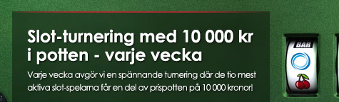 Slots turnering med 10,000 kr i potten hos Nordic Bet varje vecka